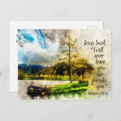 ヘブル13:5わたしは決してあなた離れを見捨てず、あなたを見捨てない ポストカード (正面/裏面)