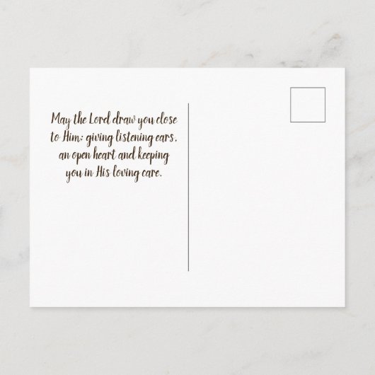 ヘブル13:5わたしは決してあなた離れを見捨てず、あなたを見捨てない ポストカード (裏面)