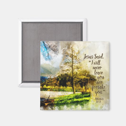 ヘブル13:5わたしは決してあなた離れを見捨てず、あなたを見捨てない マグネット (正面/裏面)