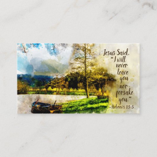 ヘブル13:5わたしは決してあなた離れを見捨てず、あなたを見捨てない 名刺 (正面)