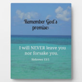 ヘブル13:5わたしは決して離れお前を見捨てない… フォトプラーク (正面)
