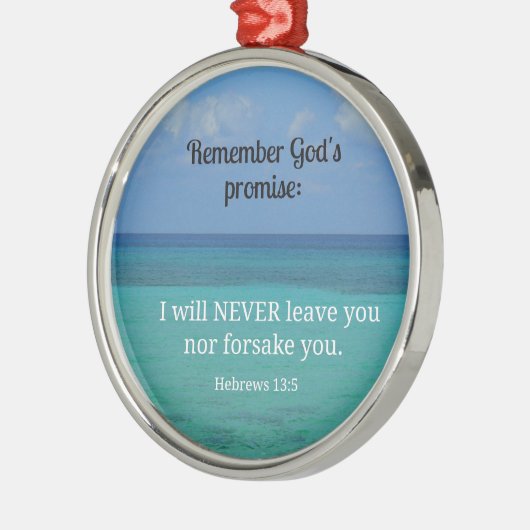 ヘブル13:5わたしは決して離れお前を見捨てない… メタルオーナメント (左)