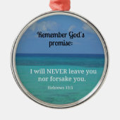 ヘブル13:5わたしは決して離れお前を見捨てない… メタルオーナメント (正面)