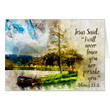 ヘブル13:5私は決してあなた離れのあいさつきカードを持たない