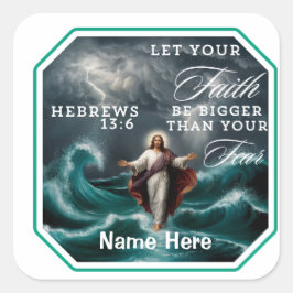 ヘブル13:6恐怖の肯定の信仰カスタムの信仰 スクエアシール