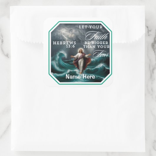 ヘブル13:6恐怖の肯定の信仰カスタムの信仰 スクエアシール (バッグ)