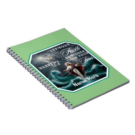 ヘブル13:6恐怖の肯定の信仰カスタムの信仰 ノートブック (右側)