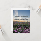 ヘブル13:8 KJV聖書聖なる書物、 経典Pic Flat Greeting カード (正面/裏面インサイチュ)