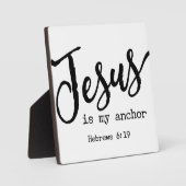 ヘブル6:19イエスは私のいかり聖書の聖句のしるしである フォトプラーク (正面)