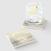 ヘブル6:19私の魂のためのイエスのいかりは、ヨット ストーンコースター (横)