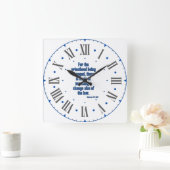 ヘブル7:12 KJV聖書ローマ数字II スクエア壁時計 (ホーム)