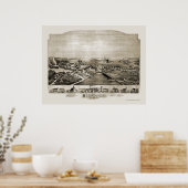 ヘブロンビル、MAパノラママップ – 1891 ポスター (キッチン)