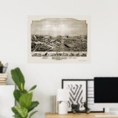 ヘブロンビル、MAパノラママップ – 1891 ポスター (ホームオフィス)