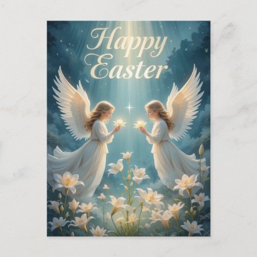 ヘブンアンゲリックイースタースピリチュアルハッピーイースター シーズンポストカード (正面)
