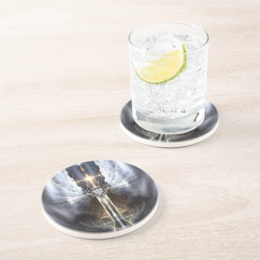 ヘブンアンジェルウィングクロスサンドストーンコースター コースター (側面)