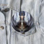 ヘブンアンジェルウィングクロスフラクタルアートボタン 缶バッジ (インサイチュ)