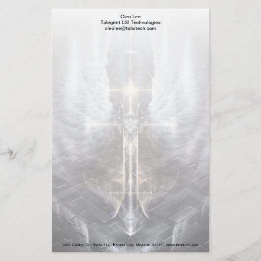 ヘブンアンジェルウィングクロスフラクタルアート文房具 便箋 (正面)