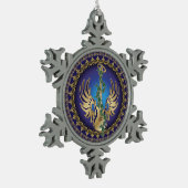 ヘブンリーウィングギター スノーフレークピューターオーナメント (左)