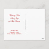 ヘブンリーエンジェルガールクリスマスパーソナライズされたホーン シーズンポストカード (裏面)