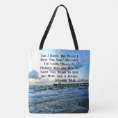 ヘブンリージェレミア29:11聖なる書物、 経典デザイン トートバッグ (正面)