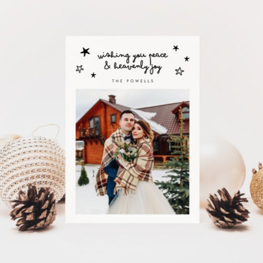 ヘブンリージョイ宗教的な結婚休日の写真ホワイト シーズンカード