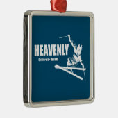 ヘブンリースキーリゾートカリフォルニアネバダスキーヤー メタルオーナメント (右)