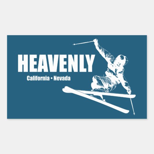 ヘブンリースキーリゾートカリフォルニアネバダスキーヤー 長方形シール (正面)