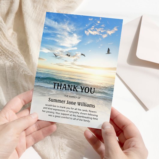 ヘブンリービーチシーン |葬儀サンキューカード 案内状