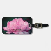 ヘブンリーピンクのバラのパーソナライズされた花 ラゲッジタグ (正面横)
