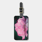 ヘブンリーピンクのバラのパーソナライズされた花 ラゲッジタグ (正面縦)