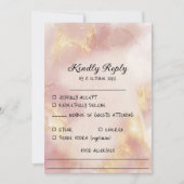 ヘブンリーピンクウォーターカラーウェディングRSVPカード 招待状 (正面)