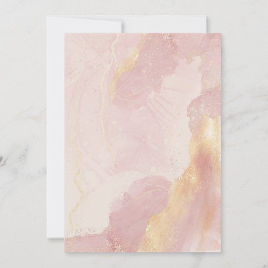 ヘブンリーピンクウォーターカラー結婚式招待状 招待状 (裏面)