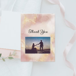 ヘブンリーピンクウォーター結婚カラーサンキューカード 招待状