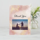 ヘブンリーピンクウォーター結婚カラーサンキューカード 招待状 (スタンド正面)