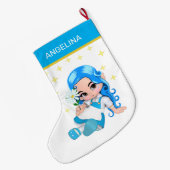 ヘブンリーフェアリーガール&スターズ ラージクリスマスストッキング (裏面 (吊り時))