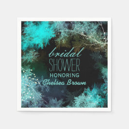 ヘブンリーフォレストターコイズブライダルシャワー スタンダードカクテルナプキン