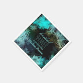 ヘブンリーフォレストターコイズブライダルシャワー スタンダードカクテルナプキン (角)