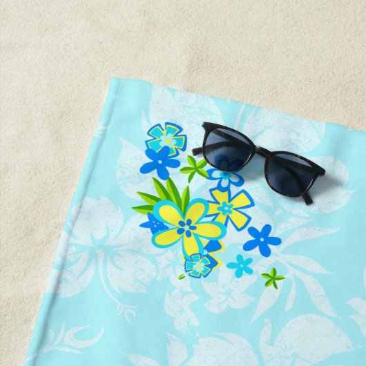 ヘブンリーフラハワイアンフラガールタークハイビスカス ビーチタオル (インサイチュ)