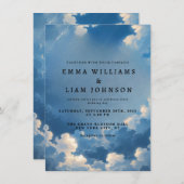 ヘブンリーブルースカイクラウド結婚式招待状 招待状 (正面/裏面)