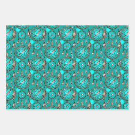 ヘブンリーブルードリーム捕手パターン ラッピングペーパーシート