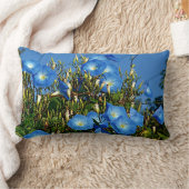 ヘブンリーブルーモーニンググローリーフラワーズ – 装飾用クッション ランバークッション (ブランケット)