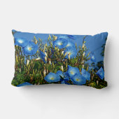 ヘブンリーブルーモーニンググローリーフラワーズ – 装飾用クッション ランバークッション (裏面)