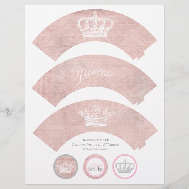 ヘブンリープリンセスカップケーキラップ&トッパー (正面)