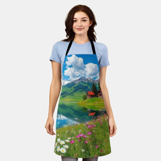 ヘブンリーホライゾン – マウンテンビュー エプロン (着用した状態)