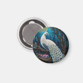 ヘブンリーホワイトピーコックイラストカスタム- Art マグネット (正面/裏面)