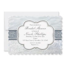 ヘブンリーホワイトラッフルズ&レースエレガント招待状