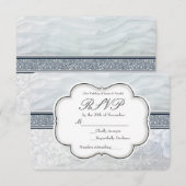 ヘブンリーホワイトラッフルズ&レースエレガントRSVPカード 出欠カード (正面/裏面)