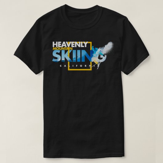 ヘブンリーマウンテンカリフォルニアスキー Tシャツ (デザイン正面)