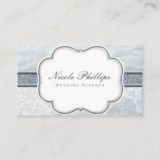 ヘブンリーラッフルズ&レース結婚ズシックな名刺 名刺 (正面)