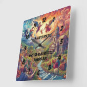 ヘブンリーリバー スクエア壁時計 (傾斜)